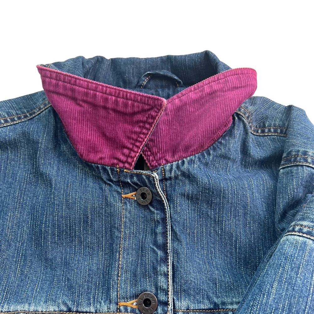 L.L. Bean Blue Jean Jacket with Pink Accents - Picture 7 of 11